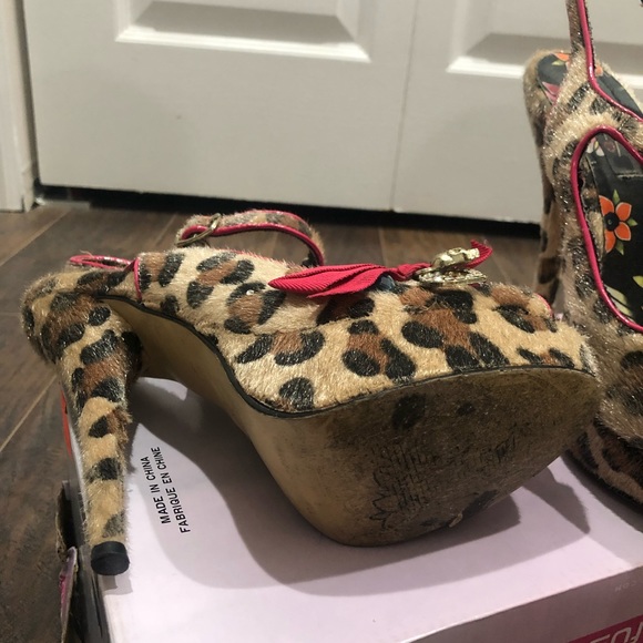 High heel animal print sandals, fell the fur 🐆 - Picture 5 of 5